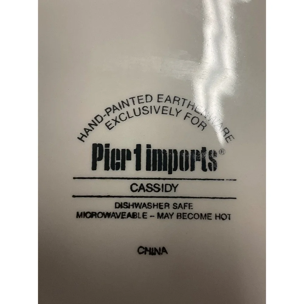 Pier 1 Imports Cassidy Set of Two‎ Floral Earthenware Square Dessert Salad Plate